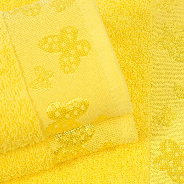 Goldea detský froté uterák motýliky 30x50 cm - žltý 30 x 50 cm