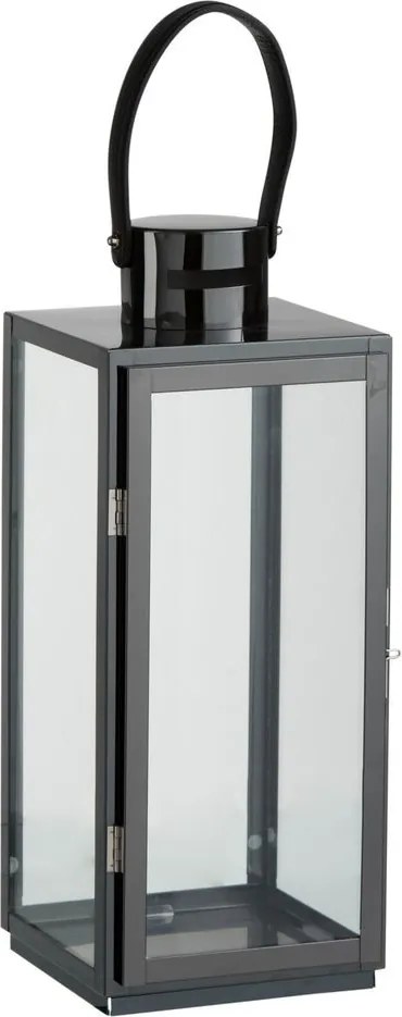 Čierny granitový kovový lampáš Recin - 17*16*51 cm