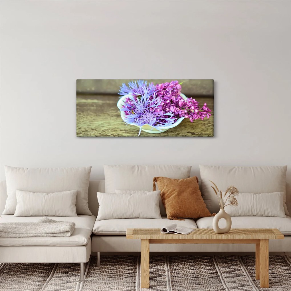 Obraz dekorácie s levanduľou (120x50 cm)