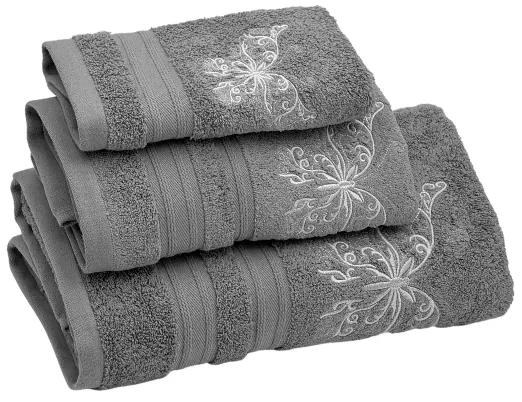 Soft Cotton Osuška a uteráky BUTTERFLY v darčekovom balení Sivá Sada (uterák 30x50cm, 50x100cm, osuška 70x140cm)