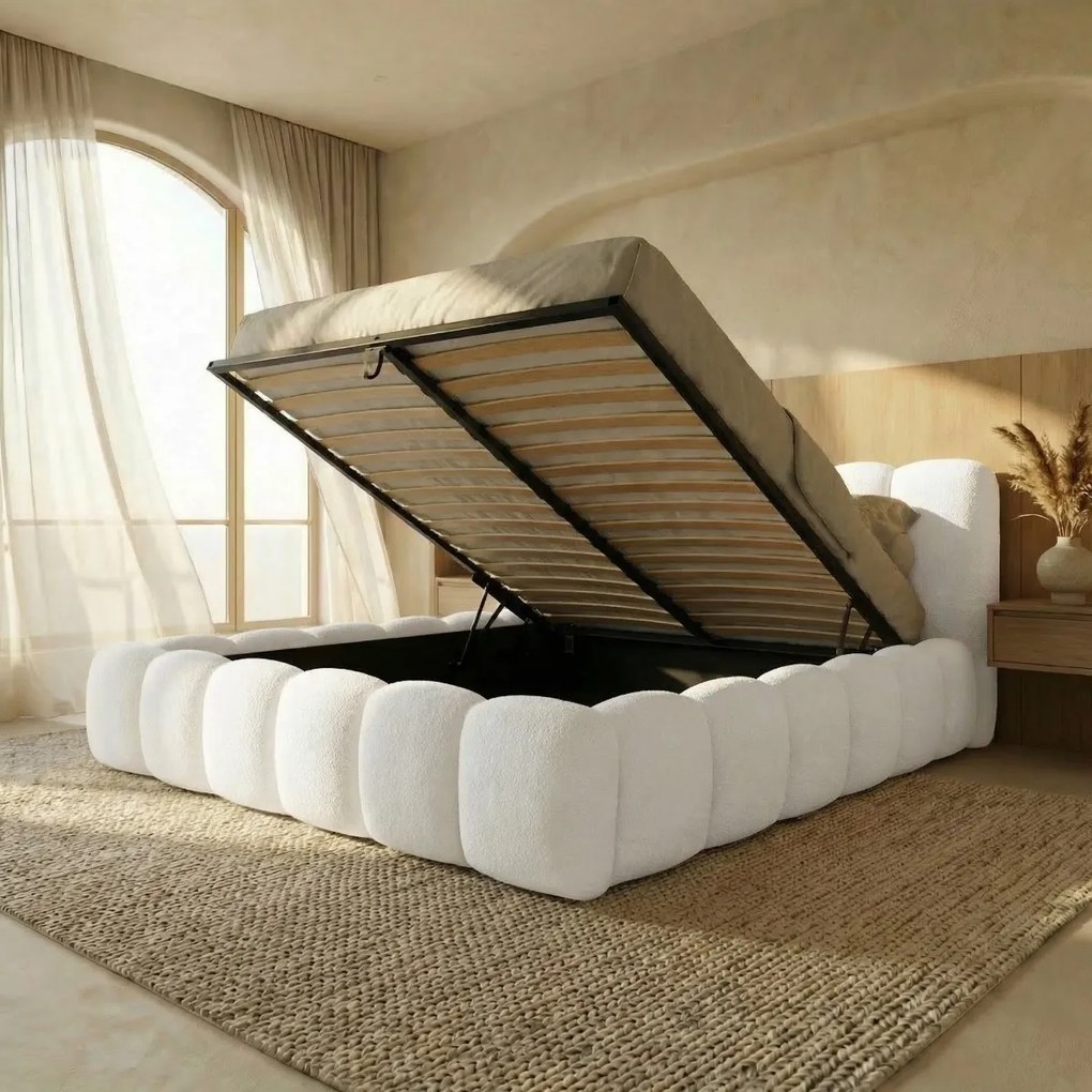 ČALÚNENÁ POSTEĽ ADRIANO 180x200 QUELLE 01 BIELA