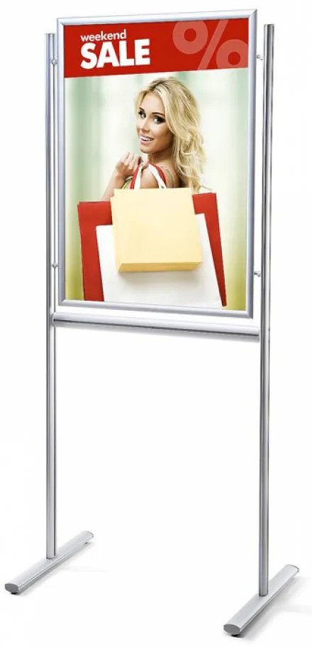 Infoboard s kliprámom 70 x 100 cm, strieborná