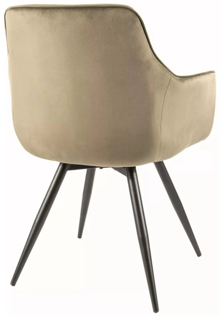 Sametové jídelní křeslo Mango olivové