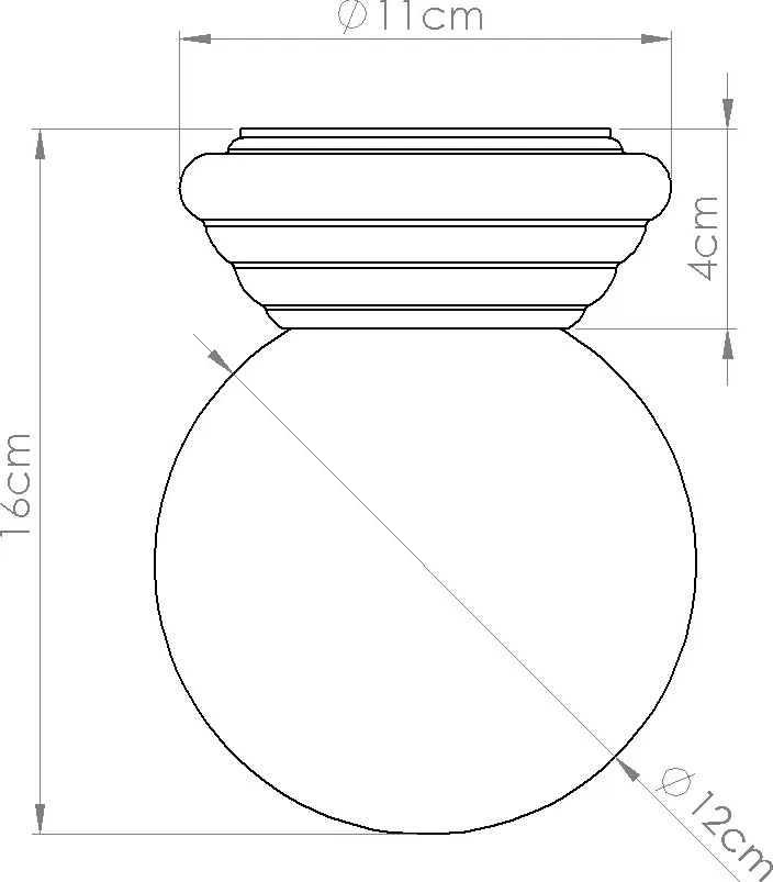 Stropné svietidlo Zori, 1x biele sklenené tienidlo, p