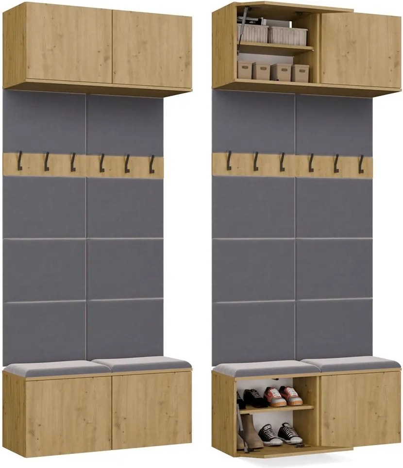 Předsíňová stěna HAGA 2W 100 cm dub Artisan