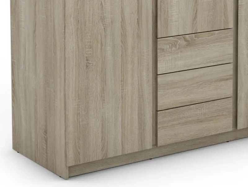 Šatníková skriňa Carlos, dub sonoma, 152 cm