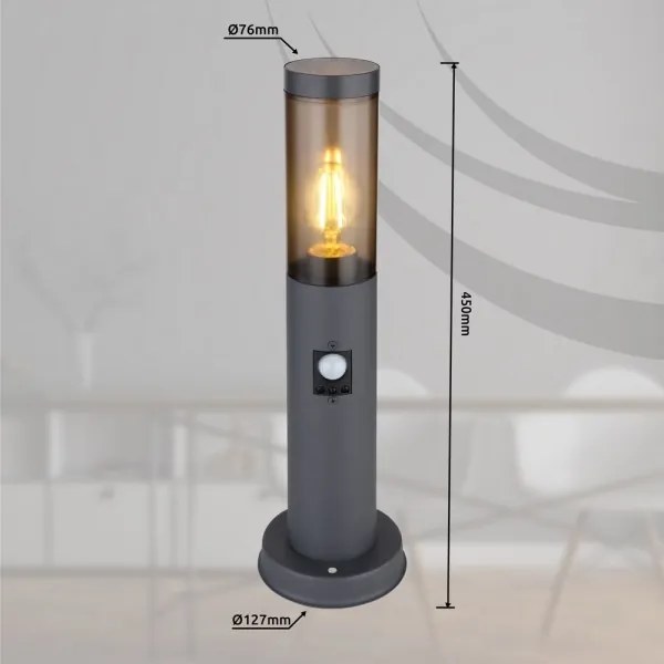 Globo 3158SAS - Vonkajšia lampa so senzorom BOSTON 1xE27/15W/230V 45 cm IP44