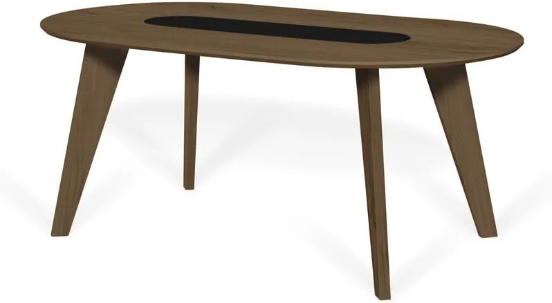 Jedálenský stôl s dyhou orecha a mramorovým prvkom TemaHome