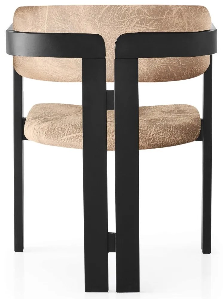 Jedálenská stolička CO z masívu čierna/béžová