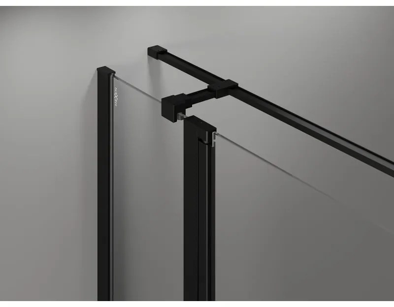 Mexen Mist T, sprchový kút s krídlovými dverami, ľavý, 90 x 120 cm, 8mm číre sklo, čierny profil, 8A4T-120-090-70-70-L