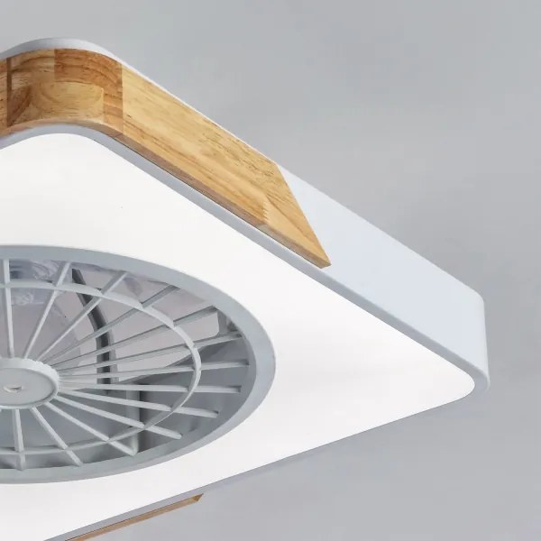 Brilagi - stmievateľné LED svietidlo s ventilátorom LED/38W/230V 50 cm biela/dub + diaľkové ovládanie