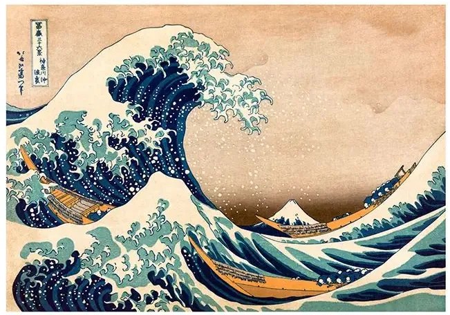 Fototapeta - Hokusai: The Great Wave off Kanagawa (Reproduction) Veľkosť: 392x280, Verzia: Samolepiaca