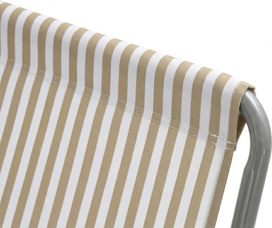 Skladacie plážové ležadlo SAND STRIPES, hnedé