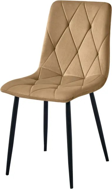 Set jedálenských stoličiek LIBRA zamatové hnedé / čierne nohy (3 ks)