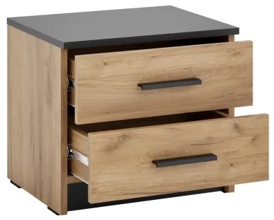 Nočný stolík TOD dub craft/čierna