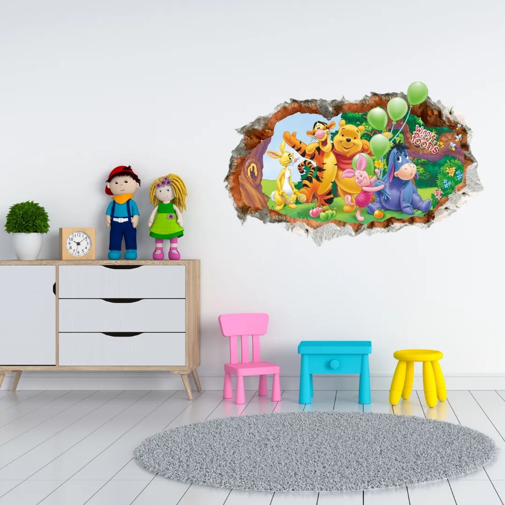 PIPPER | Samolepka na stenu "Macko Pú 4" 50x70 cm