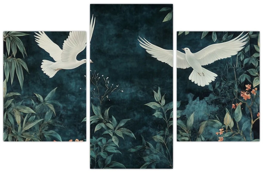 Obraz - Dve holubice (90x60 cm)