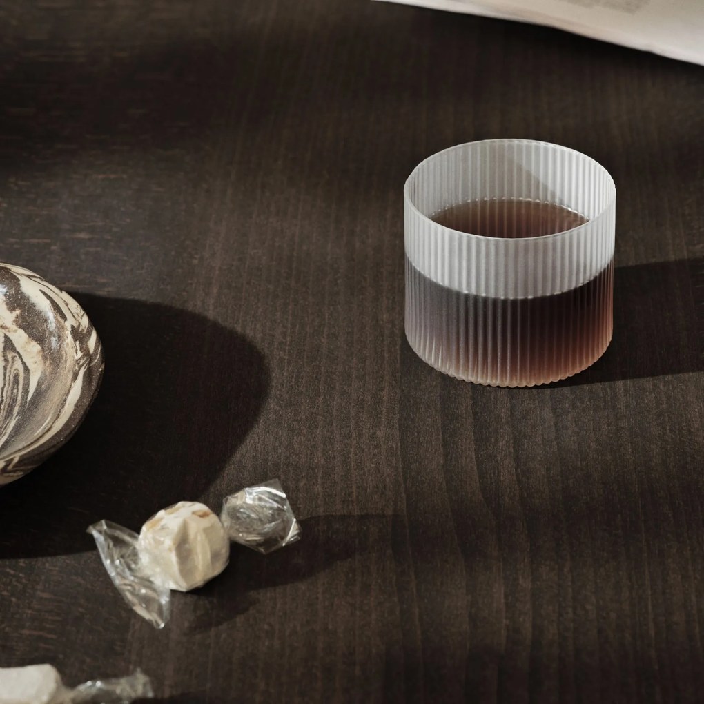 Ferm Living Poháre Ripple Frosted Low 200 ml – set 4 ks