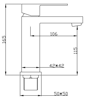 Mexen Cube, umývadlová batéria, čierna matná, 72900-70