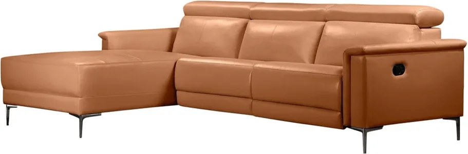 Hnedá rohová pohovka z imitácie kože (ľavý roh) Lund – Støraa