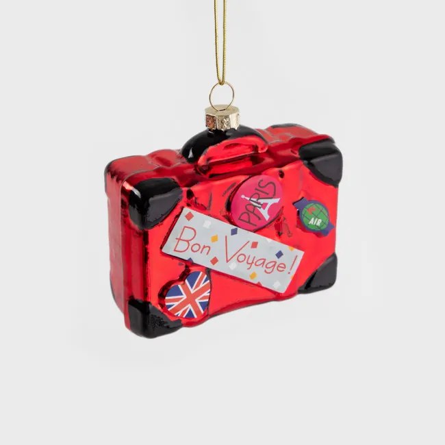 Vianočná dekorácia GLASSO cestovný kufor 714955