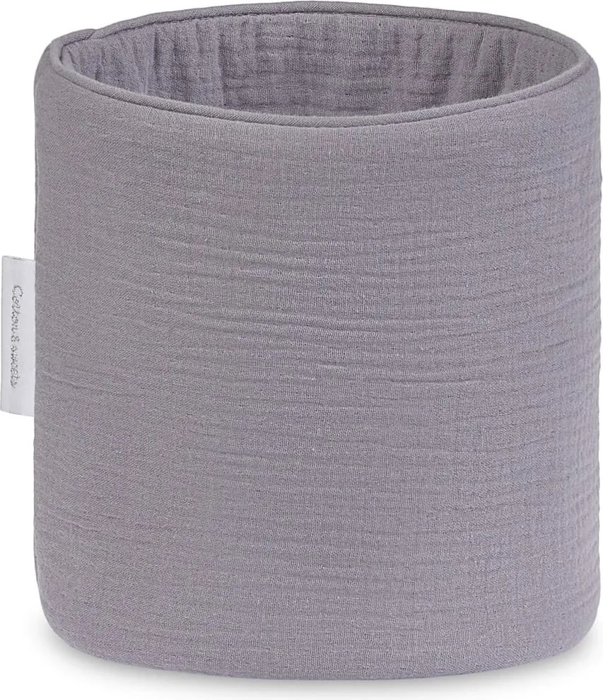 Mušelínový úložný košík sivá