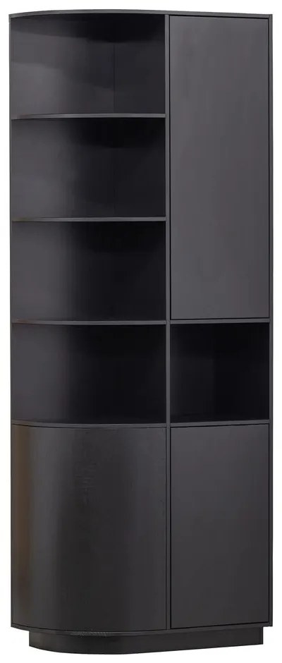 Čierna modulárna knižnica z borovicového dreva 78x210 cm Finca – WOOOD