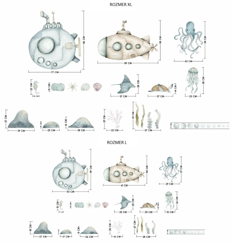 Sada nálepiek Ponorky