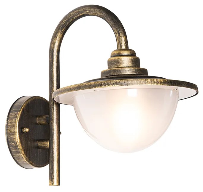 Klasická vonkajšia nástenná lampa starožitné zlato IP44 - Bruges