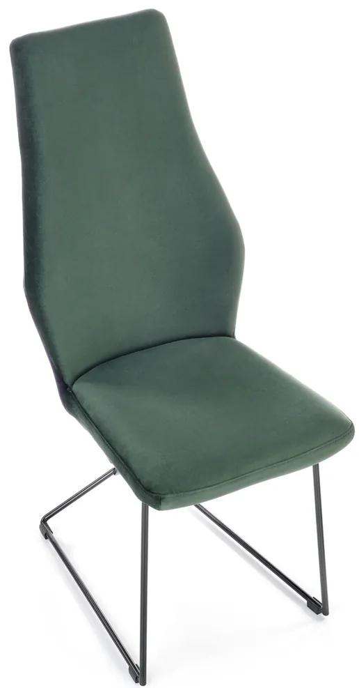Jedálenská stolička K485 - tmavozelená / čierna