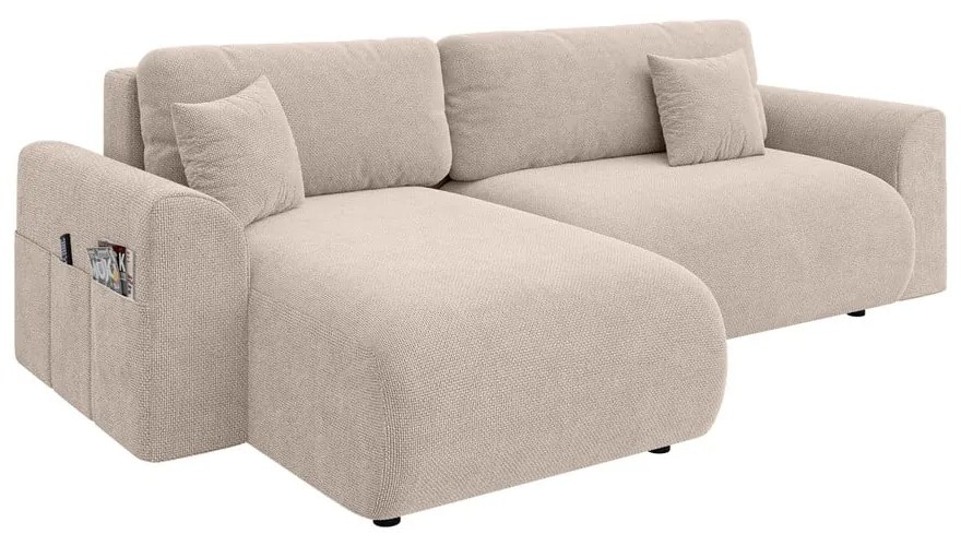 Béžová rozkladacia rohová pohovka (variabilná) Lorine – Ropez