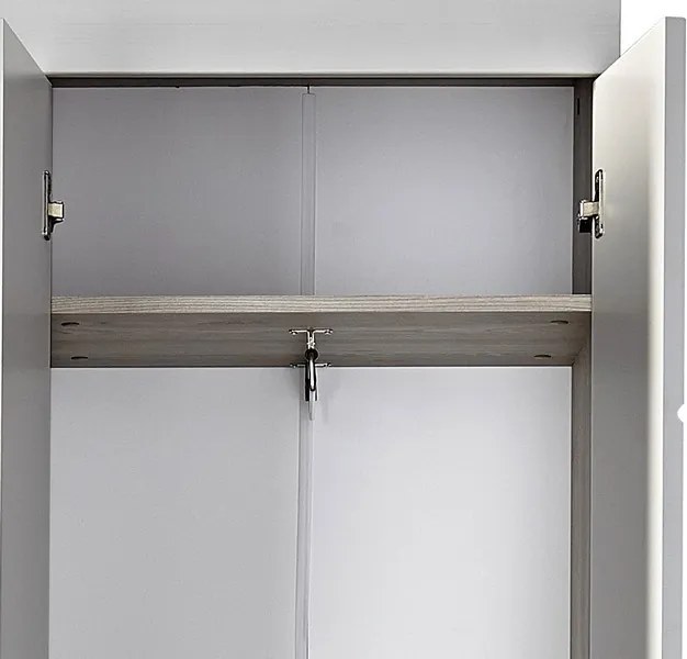 Skriňa Funny, dub strieborný/biela