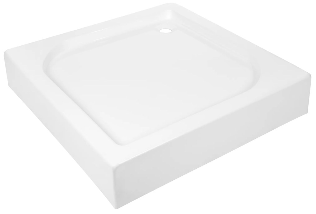 Invena Invena, akrylátová sprchová vanička 80x80x16 cm, bez sifónu, biela lesklá, INV-AK-80-K83-P