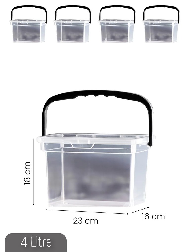 Súprava 4 ks úložných boxov KAREN biela