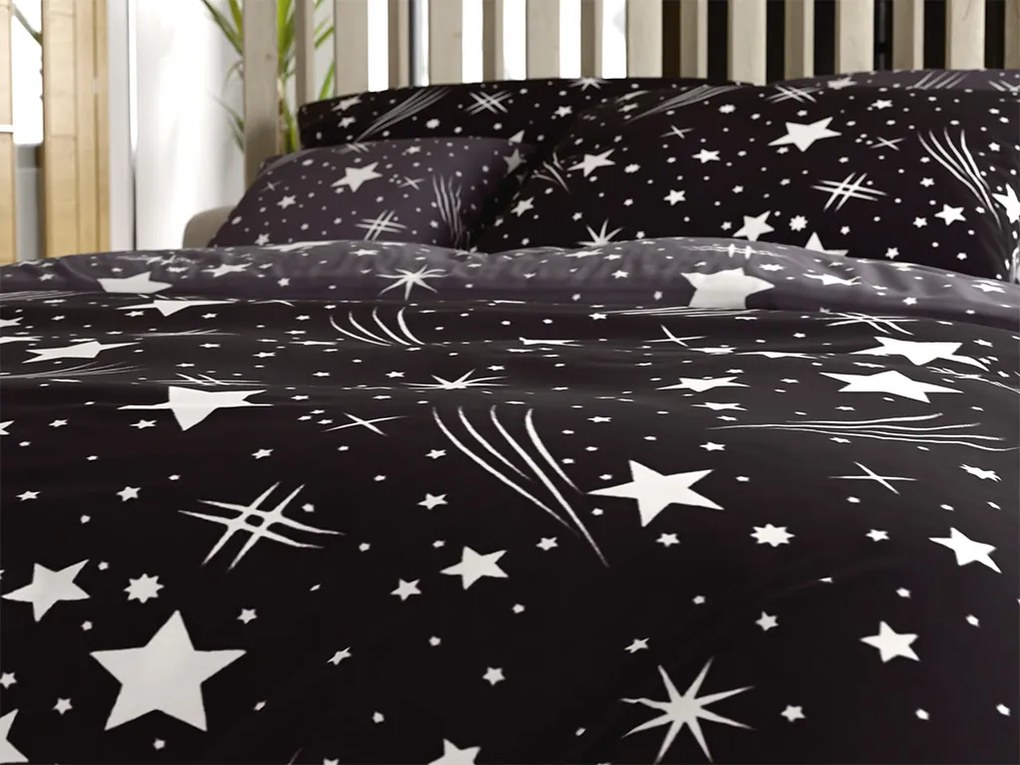 Obliečky z mikrovlákna NIGHT SKY čierno-sivé Rozmer obliečky: 70 x 90 cm | 140 x 200 cm