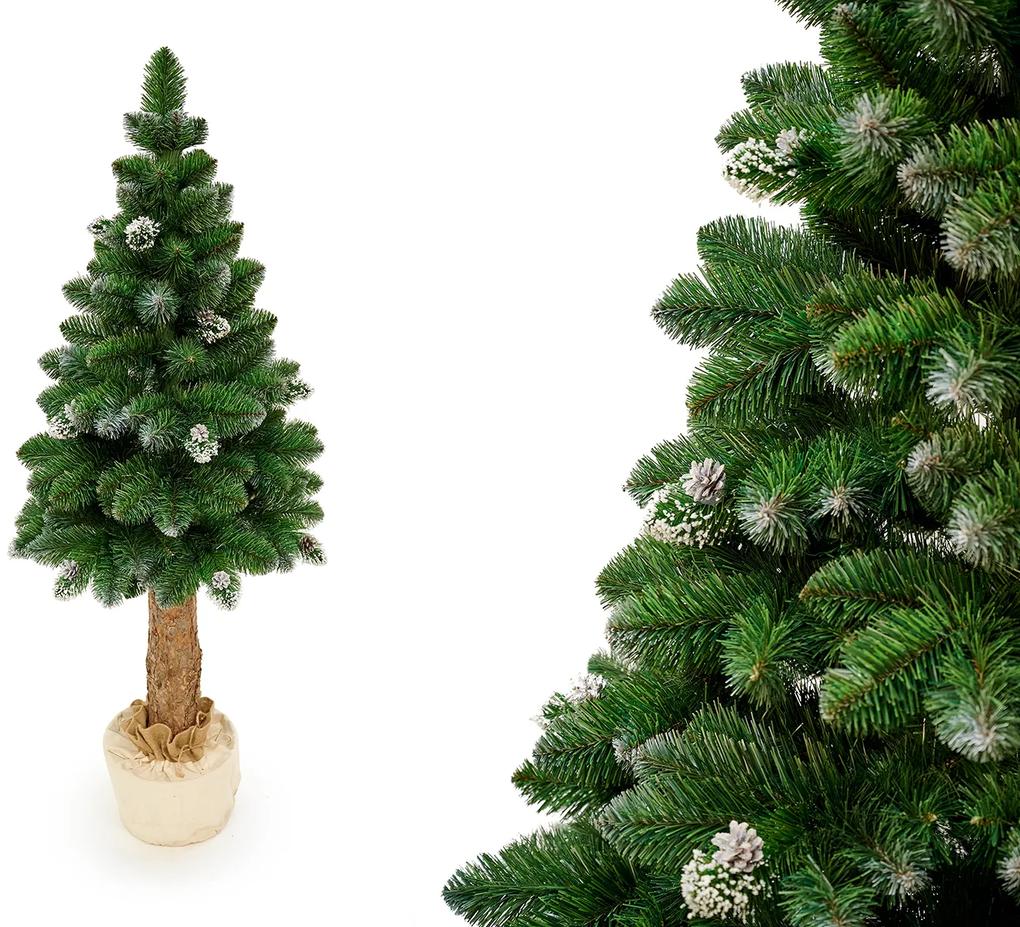 Umelý vianočný stromček na pníku so šiškami PREMIUM | 1.65m