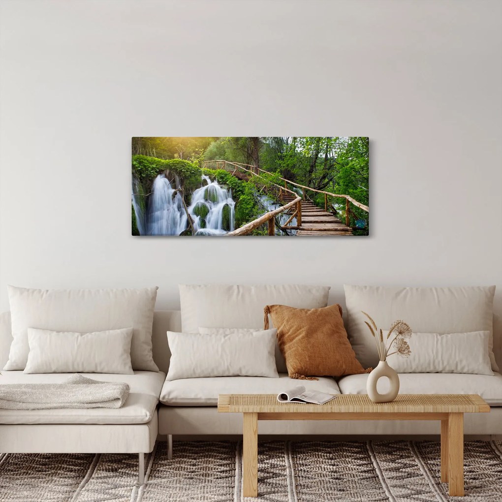 Obraz - Plitvické jazerá (120x50 cm)