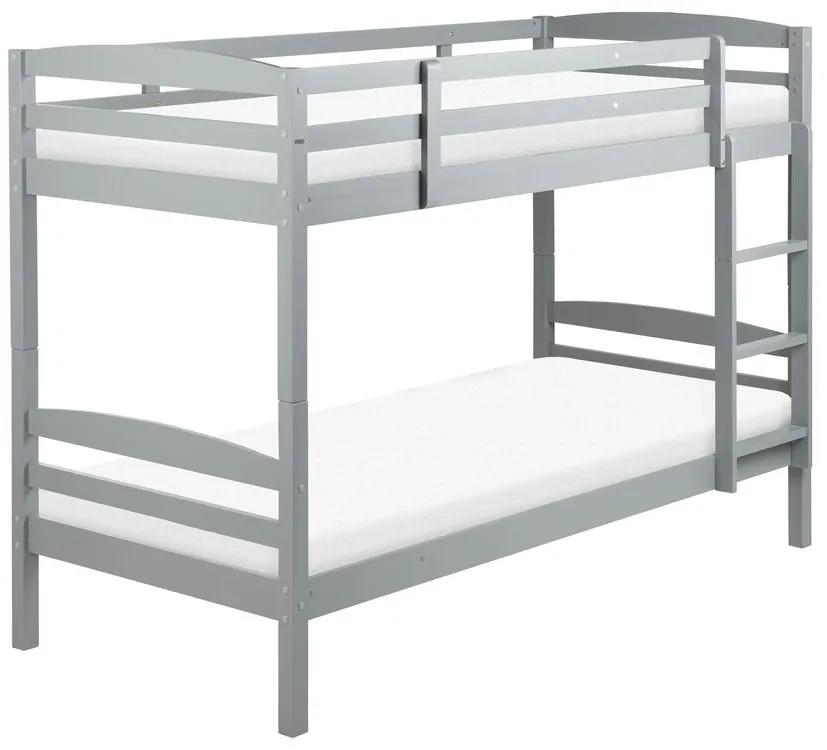 Poschodová posteľ 90 x 200 cm sivá REGAT Beliani