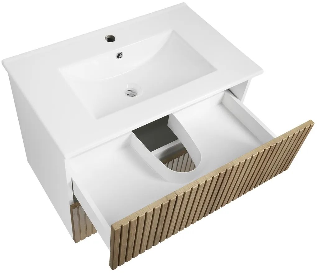 Aqualine Aqualine, PANEDA STRIP umývadlová skrinka 74,5x55x45,2cm, dub emporio, PN375