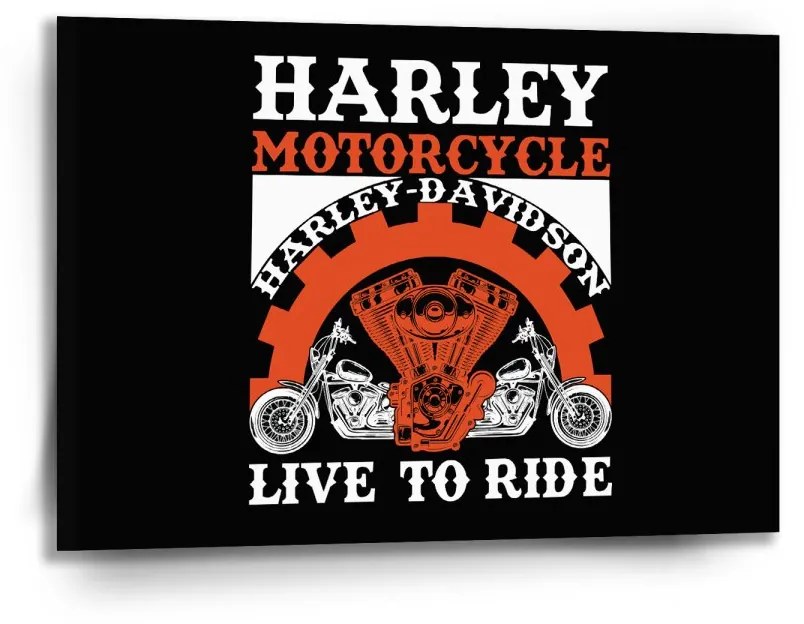 Sablio Obraz Harley-Davidson Live to ride - 90x60 cm