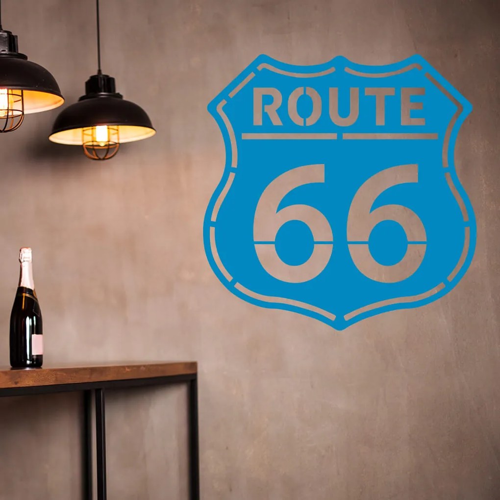 Veselá Stena Samolepka Route 66 Farba: oranžová, Veľkosť: 60 x 60 cm
