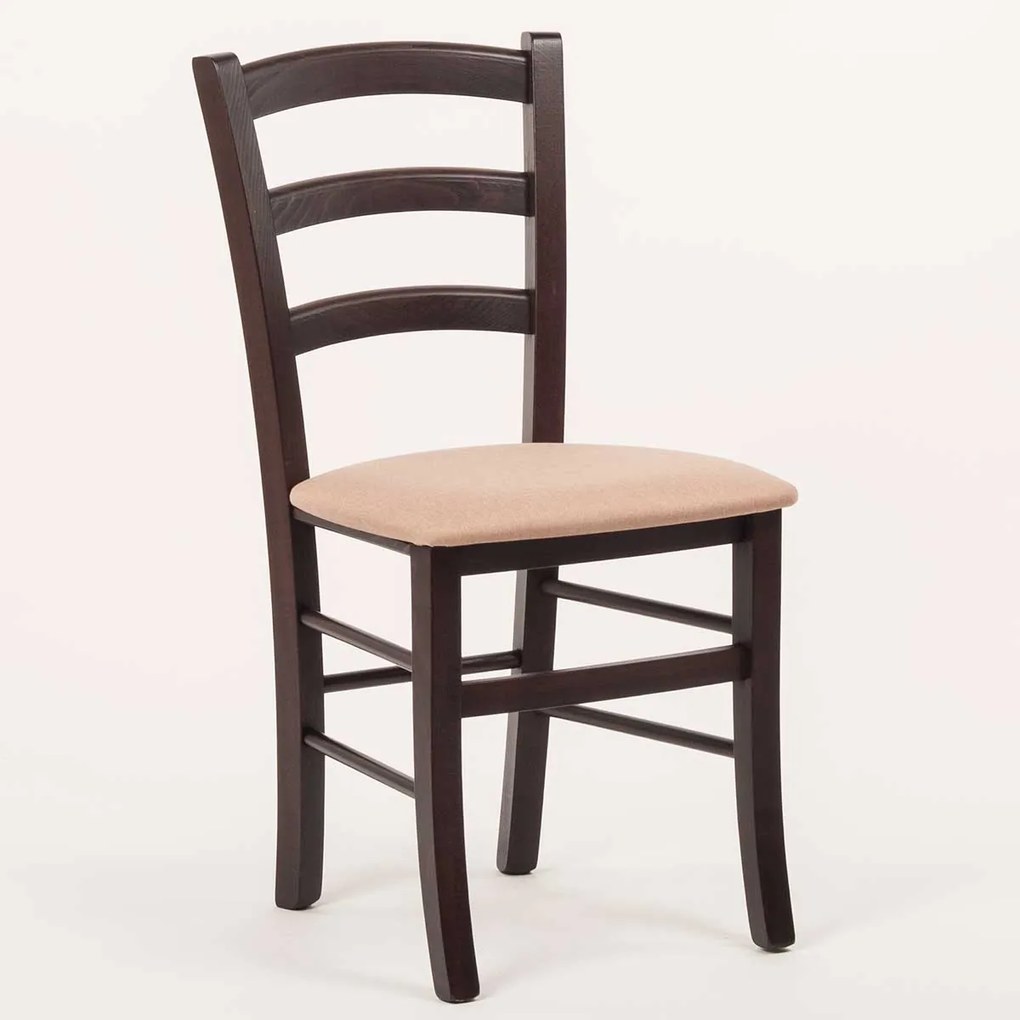 Stima stolička PAYSANE s čalúneným sedákom Vyberte odtieň ->: Wengé, Vyberte látku ->: LUX Cappuccino 24