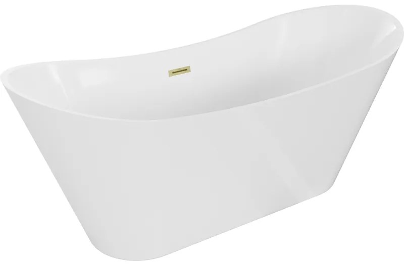 Mexen Celia, voľne stojaca vaňa 170 x 75 cm, biela, zlatý matný prepad, 52331707500-55
