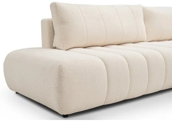 Rozkladacia rohová sedacia súprava DESIO s úložným priestorom v tvare L, pravé prevedenie, béžová