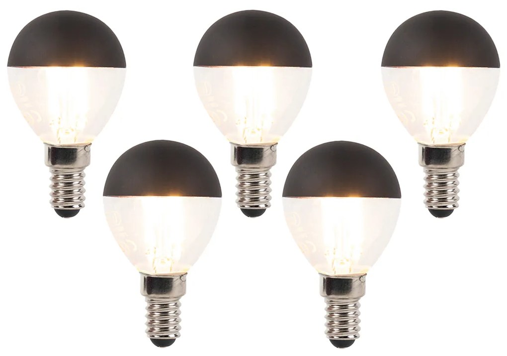Sada 5 stmievateľných LED vláknových žiaroviek E14 P45 čierne 300lm 2700K
