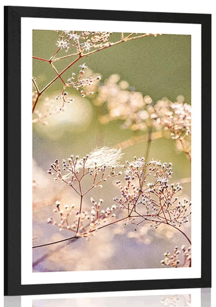 Plagát s paspartou zátišie z kvetov - 40x60 white