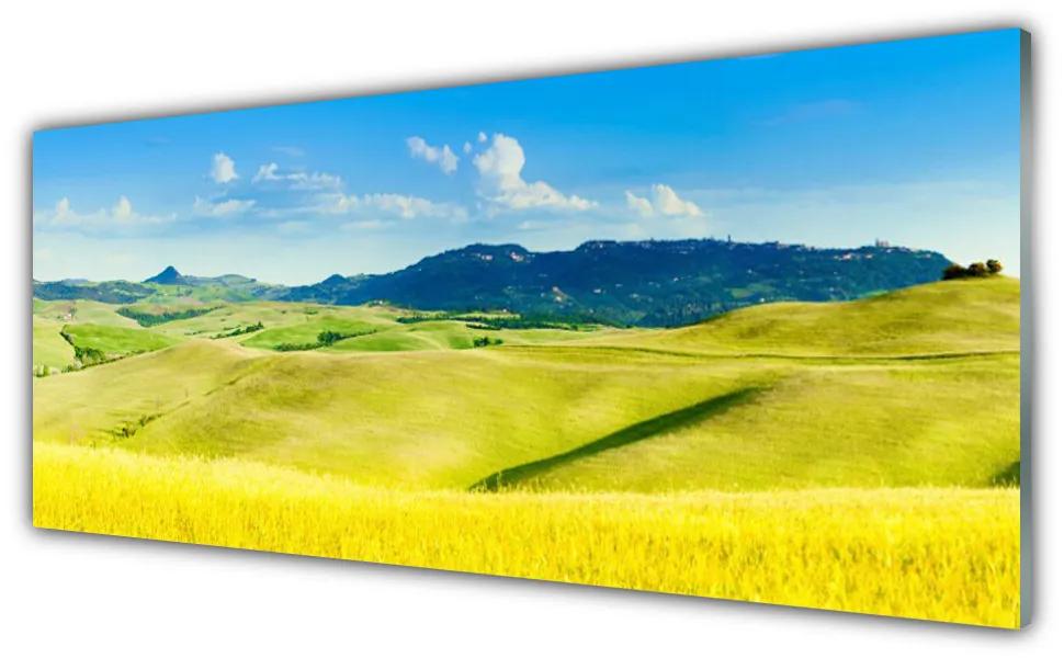Obraz plexi Dedina hory príroda 125x50 cm