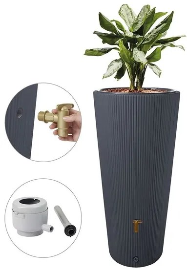 4rain Plastová nádrž na vodu Vaso 2 v 1, 220 l (grafitová sivá) (100272773)