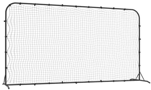vidaXL Futbalová odrazová sieť čierna 366x90x183 cm HDPE-