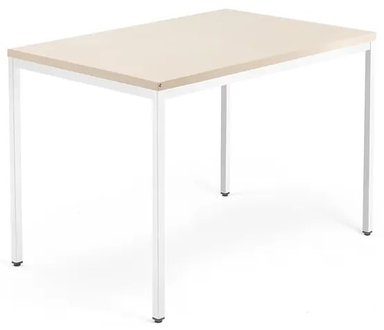 Kancelársky pracovný stôl QBUS, 1200x800 mm, breza/biela